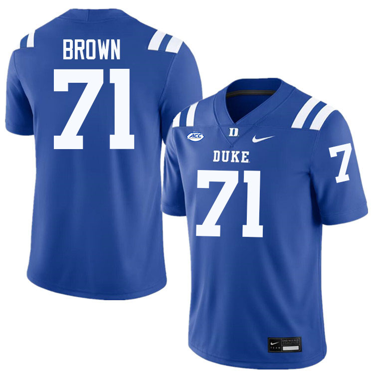 Duke Blue Devils #71 Jamin Brown College Football Jersey Stitched-Blue